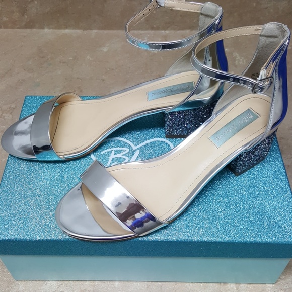 betsey johnson silver block heel